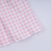 Pink character hand smocked gingham ruffle dress