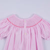 Pink christmas tree hand smocked ruffle romper