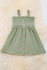 DUSTY GREEN 100%COTTON SMOCKED DRESS