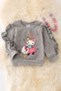 KITTY PRINTED SWEATSHIRT W/ RUFFLE TRIM.