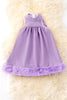 LILAC RELAX TUNIC DRESS WITH FUR TRIM.