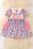 XO XO XO FLORAL SMOCKED DRESS WITH SIDE POCKETS.