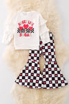 "SWEET LIKE SUGAR" WHITE SWEATSHIRT & CHECKERED BOTTOMS.