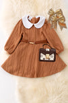 CAMEL FLARE ELEGANT DRESS W/BELT