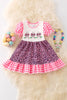 EASTER BUNNY CHEETAH DRESS WITH RUFFLE HEM.