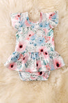 🎍LINDSEY BAMBOO BLUE FLORAL TWIRL BODY SUITE FOR BABY.