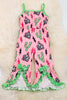 COW TAG, CACTUS PRINTED ROMPER WITH GREEN BOW DETAIL