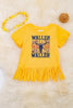 WALLEN" YELLOW GRAPHIC TEE WITH FRINGE.