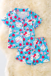 KITTY & STRAWBERRY PAJAMA 2 PIECE SET.