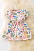 SEASHELL PRINTED GIRLS SUMMER DRESS.