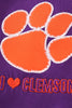 Purple I love clemson applique ruffle bubble