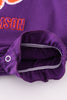 Purple I love clemson applique ruffle bubble