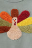 Sage turkey french knot ruffle bubble