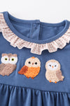 Blue owl french knot dress