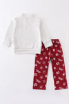 Maroon Mississippi embroidery boy set