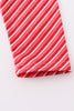 Red stripe santa embroidery boy set