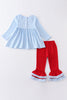 Santa milk cookies applique girl set