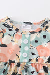 Green floral print baby girl bubble