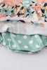 Green floral print baby girl bubble