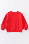 Red Georgia french knot terry sweatshirt