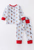 Valentine's day dog print pajamas set
