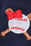 Navy baseball embroidery girl bubble