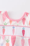 Easter carrot embroidery smocked baby set