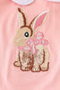 Pink easter bunny embroidery baby set