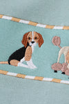 Brown dog embroidery boy set