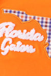 Orange florida french knot ruffle girl set