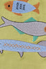 Mustard fish embroidery boy set