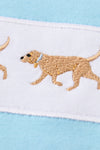 Blue dog embroidery boy top
