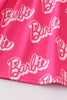 Pink barbie embroidery print dress