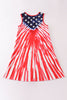 Patriotic flag print woman dress