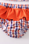 Florida gators embroidery plaid 2pc girl swimsuit