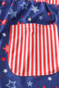 Navy Patriotic star print men swim trunks