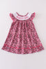 Pink leopard print MAMA's girl embroidery dress