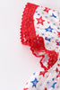 Red patriotic star print women dress