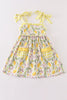 Yellow lemon ruffle dress