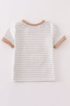 Brown stripe car hunting boy top