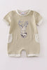 Camouflage deer applique boy romper