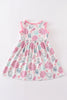Pink Shell Embroidered Dress