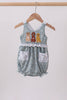 Floral puppy embroidery ruffle bubble
