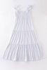 Crab french knot stripe smocked dress