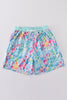 Mint rainbow splash dad swim trunks