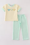 Yellow character french knot boy set