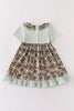 Camouflage duck embroidery ruffle dress