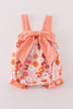 Pumpkin floral print bow girl bubble