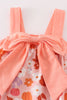 Pumpkin floral print bow girl bubble