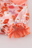 Pumpkin floral print bow girl bubble